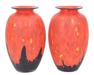Lot 16 - A pair of Czech glass vases attributed to Anton Ruckl.