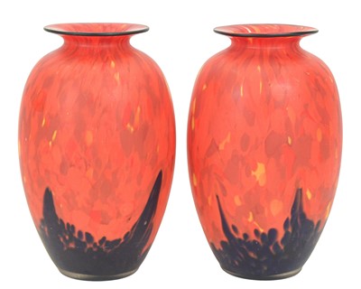 Lot 16 - A pair of Czech glass vases attributed to Anton Ruckl.