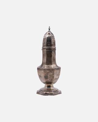 Lot 139 - A silver sugar shaker by Viner's Ltd.