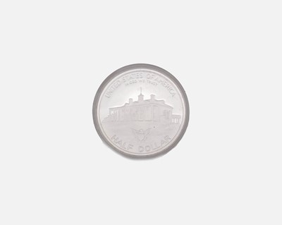 Lot 23 - USA - A George Washington 250th birthday .900 silver commemorative half dollar coin.