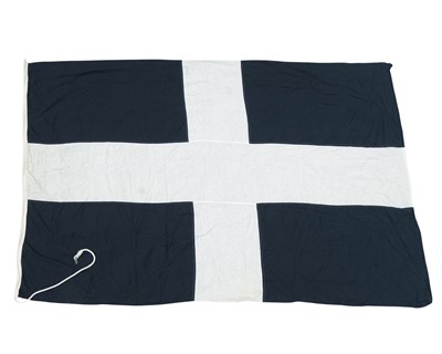 Lot 125 - A linen St Piran's flag of Cornwall.