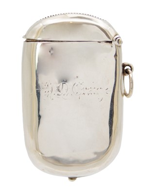 Lot 600 - A Victorian silver fob vesta and sovereign case by William Neale.