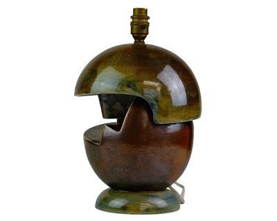 Lot 91 - An unusual Troika 'Helmet' shaped table lamp.