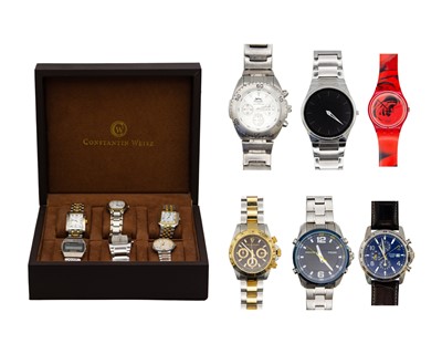Lot 722 - FASHION WATCHES - A collection of 12 various gentleman's quartz wristwatches.