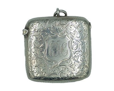 Lot 560 - A, Edward VII silver fob vesta case by William Neale & Sons.