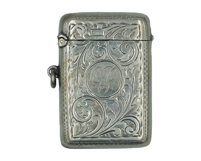 Lot 575 - A silver fob vesta case by Edgar & Son.