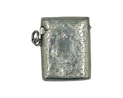 Lot 544 - A silver fob vesta case by Smith & Bartlam.