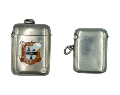 Lot 572 - Two silver fob vesta cases.