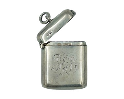 Lot 574 - An Edward VII silver fob vesta case by William Neale & Sons.
