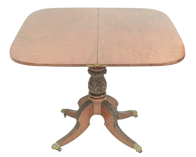 Lot 947 - A William IV mahogany fold top tea table.