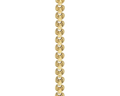 Lot 5 - A 22k bracelet with embossed links and S hook fittings.
