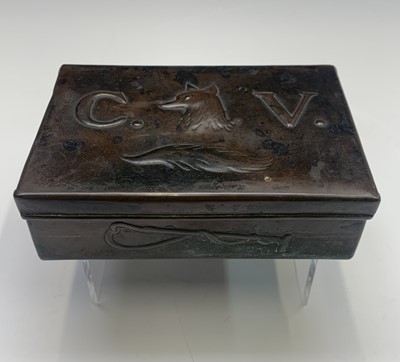 Lot 4 - Hunting Interest: A Newlyn copper cigarette...