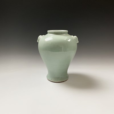 Lot 123 - A Chinese celadon baluster vase, height 28.5cm.
