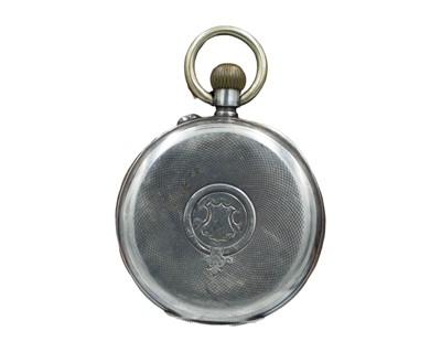 Lot 537 - J W BENSON - A .935 silver keyless wind open face Swiss lever pocket watch.