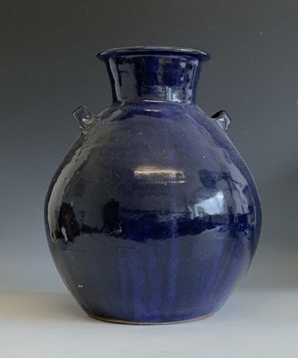 Lot 508 - A large blue glaze Trevor Corser urn shaped...