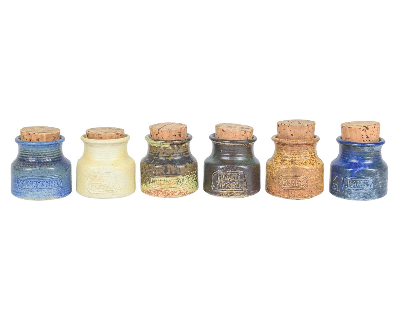 Lot 32 - Francesca Mascitti Lindh (1931), Arabia, six studio pottery spice jars