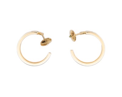 Lot 10 - CARTIER - A pair of 18k 'LOVE' hoop earrings, within original box.