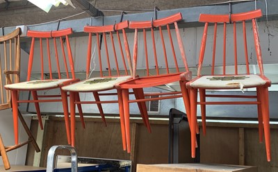 Lot 3056 - A set of four mid century Scandinavian dining...
