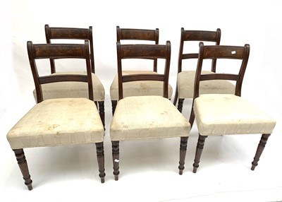 Lot 3089 - A set of six late George III mahogany dining...