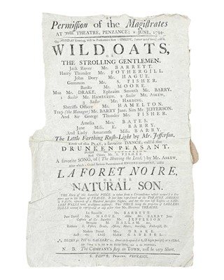 Lot 313 - (Early Penzance Theatre) C.[harles] Fisher, Printer