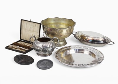 Lot 147 - A Christofle bowl, together with a large collection of silver plate.