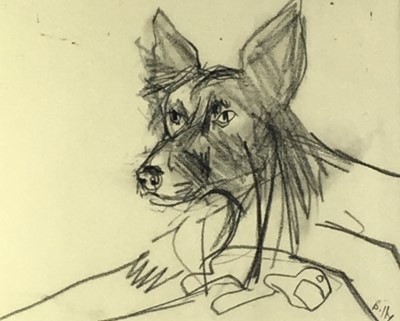 Lot 288 - Terry Freeman Marine study and a dog study by...