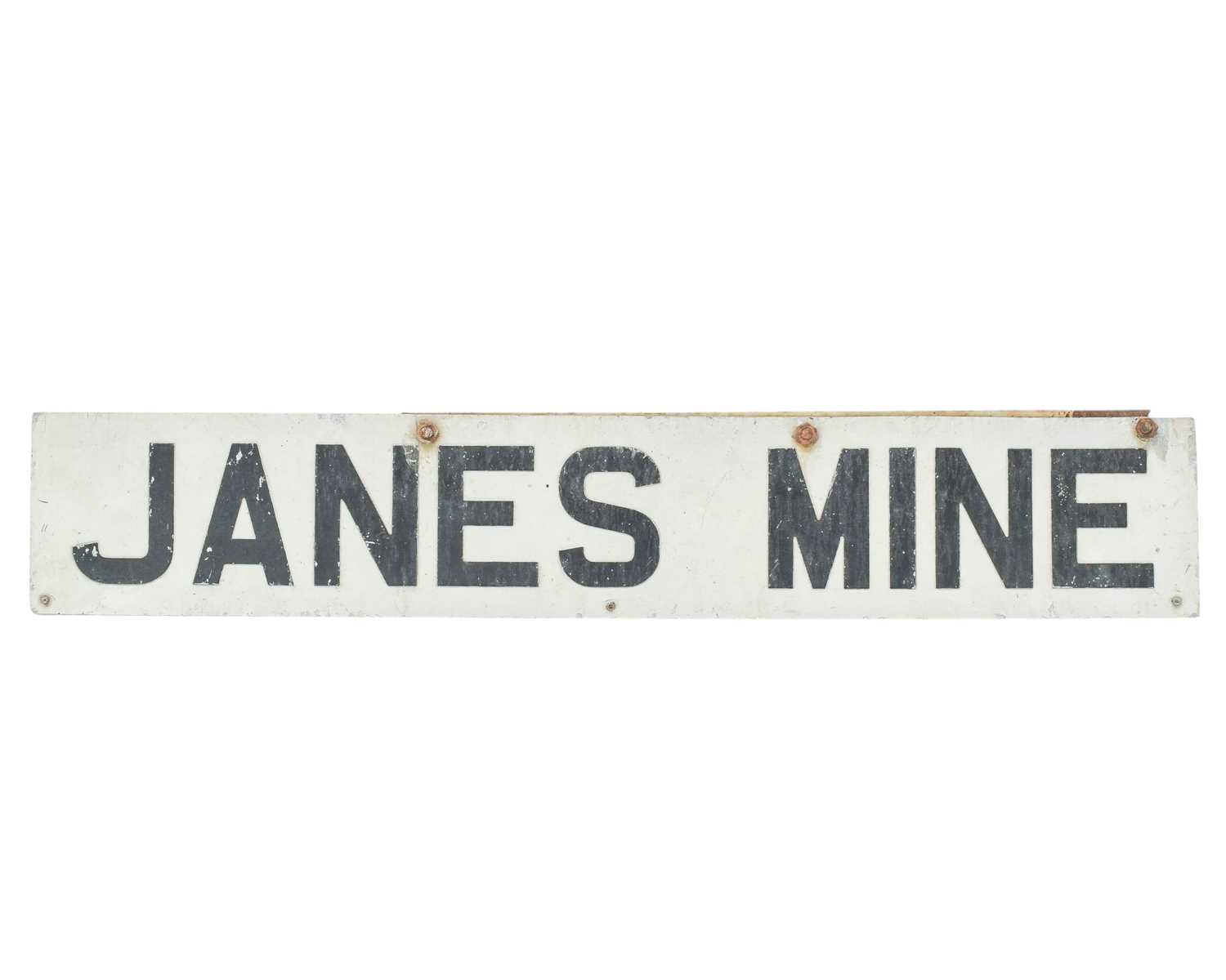 Lot 14 - A painted aluminium directional sign for Wheal Jane Mine, circa 1980s.