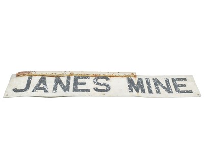 Lot 14 - A painted aluminium directional sign for Wheal Jane Mine, circa 1980s.