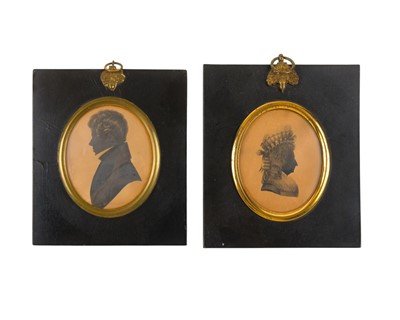 Lot 600 - A 19th century silhouette portrait of Joseph Wauton.