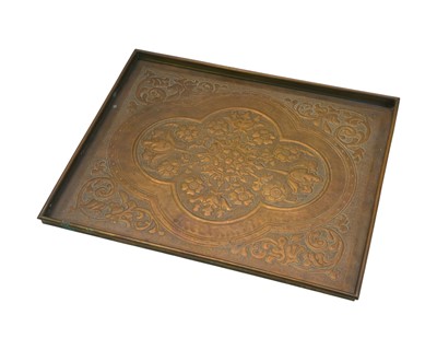 Lot 182 - A Keswick School of Industrial Art rectangular brass tray.