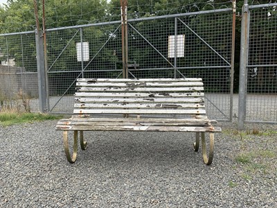 Lot 19 - A Regency style garden bench with scroll...
