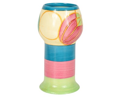 Lot 2 - A Clarice Cliff Fantasque Pastel Melon pattern vase.
