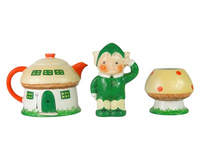 Lot 368 - A Mabel Lucie Attwell for Shelley three-piece tea service.