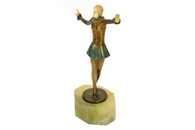 Lot 364 - Josef Lorenzl (1892-1950), an Art Deco cold painted bronze and ivory figure.