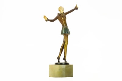 Lot 364 - Josef Lorenzl (1892-1950), an Art Deco cold painted bronze and ivory figure.
