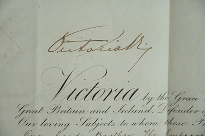 Lot 415 - (Signed) Queen Victoria and George Leveson-Gower