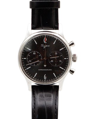 Lot 676 - SUGESS - A chronograph stainless steel manual wind gentleman's wristwatch.