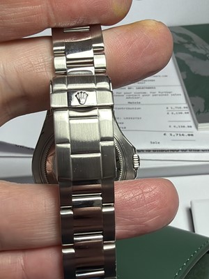 Lot 658 - ROLEX - A fine Yacht-Master platinum and steel gentleman's mid-size bracelet wristwatch.