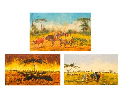 Lot 367 - Three African paintings.