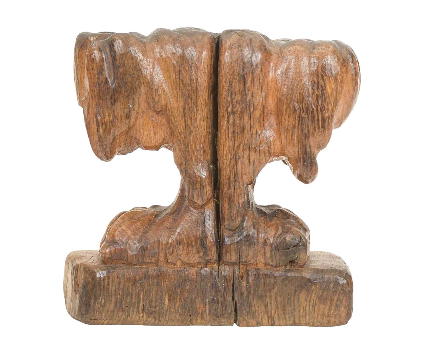 Lot 40 - A carved oak candelabrum.