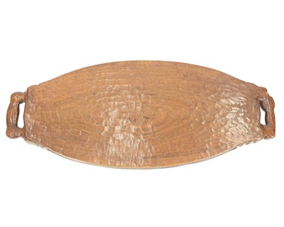Lot 39 - A carved walnut oval tray.