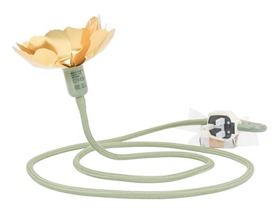 Lot 35 - A Habitat flexible stem gold colour flower lamp, designed by Helena Christensen.