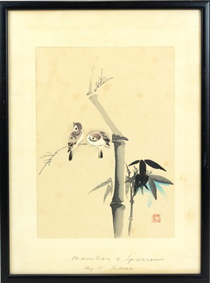 Lot 544 - C Kano, three Japanese woodblock prints.