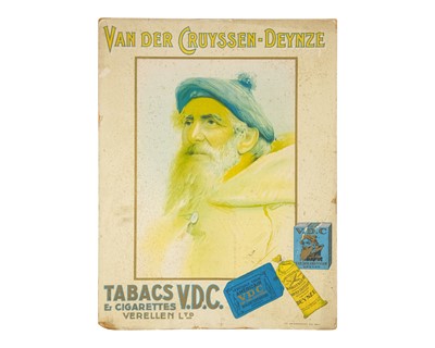Lot 113 - A Belgian colour litho point of sale cigarette advertising card.