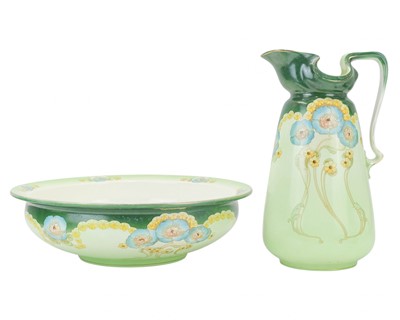 Lot 137 - An Art Nouveau wash bowl and jug.