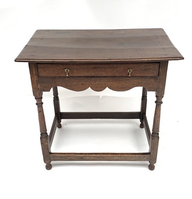 Lot 3029 - A George III oak side table, fitted a single...