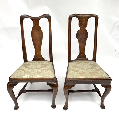Lot 3127 - A George II elm dining chair, with vase shape...