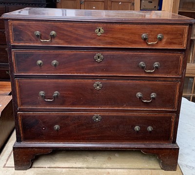 Lot 3078 - A late George III mahogany and satinwood...