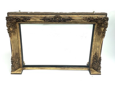 Lot 3084 - A Victorian gilt overmantel mirror, the deep...