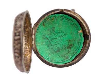 Lot 505 - A fine early 18th-century silver pair case fusee verge calendar pocket watch, signed CHENEVIERE LONDON.
